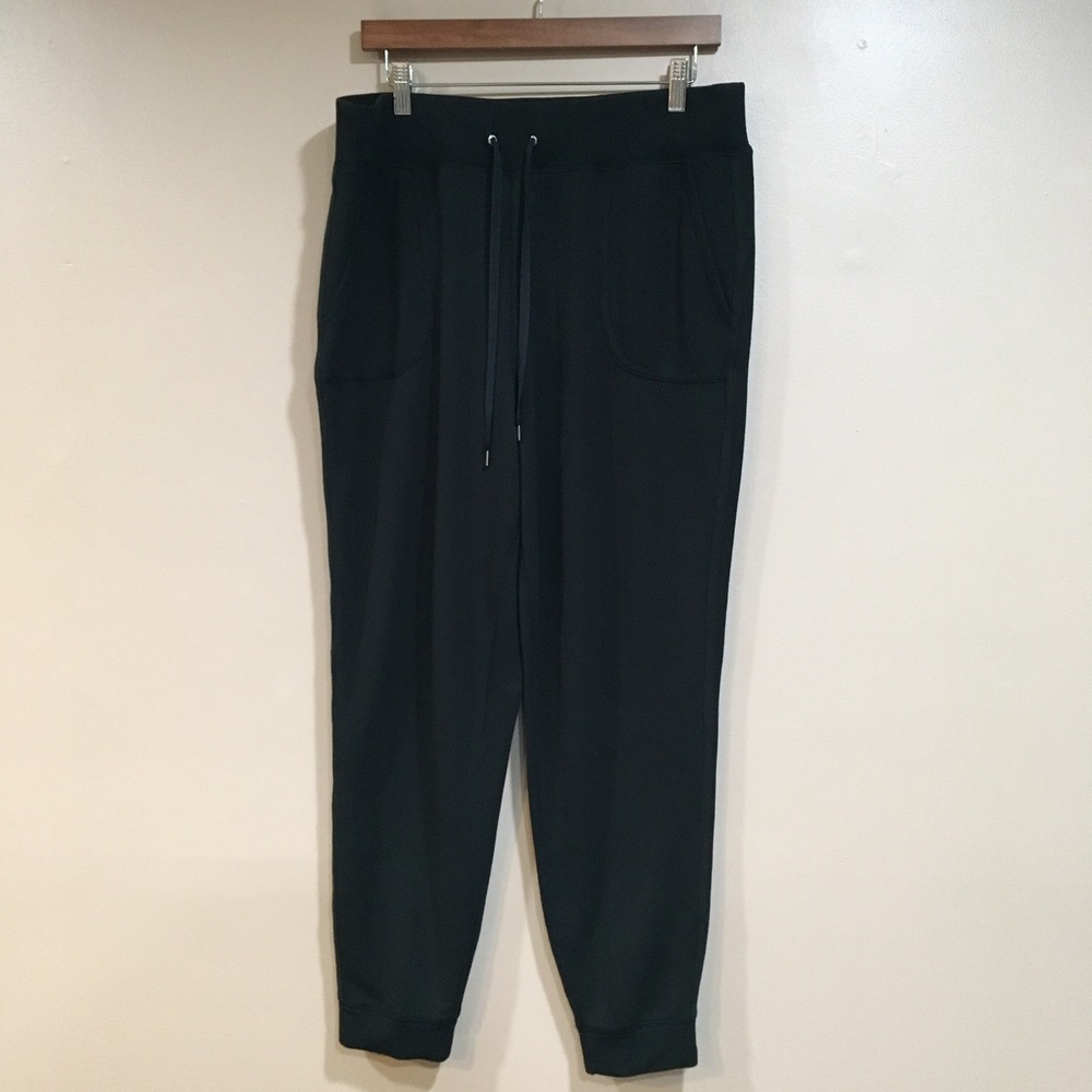 Lauren Ralph Lauren Knit Jogger Pants Women L Black Athleisure Minimalist Travel